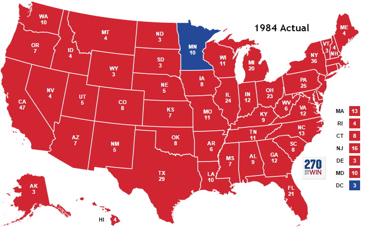 1984 Electoral College Map